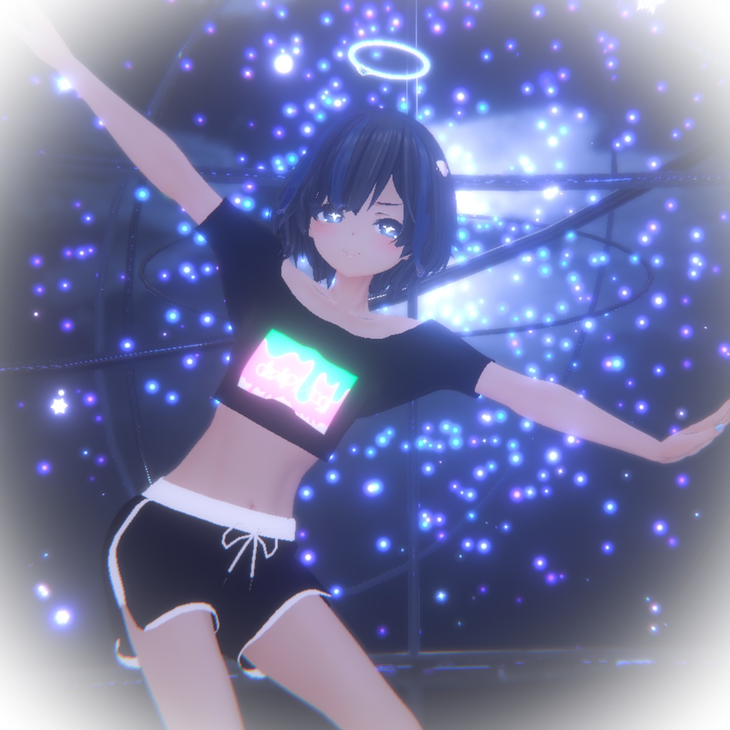 【おへそ】部屋着せっと【Tシャツ.ショートパンツ.ルーズソックス.びしょぬれのしずくさん】