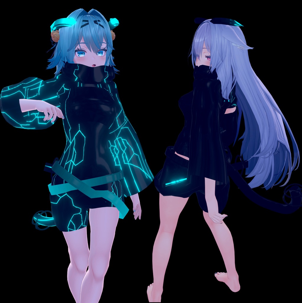 【光が流れる】さいばーせっと【びしょぬれのしずくさん.桔梗.竜胆】