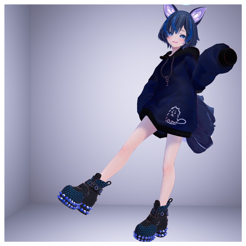 【5アバター対応】けものぱーかー【パーカー.ケモ耳.しっぽ.だぼだぼ.VRC】