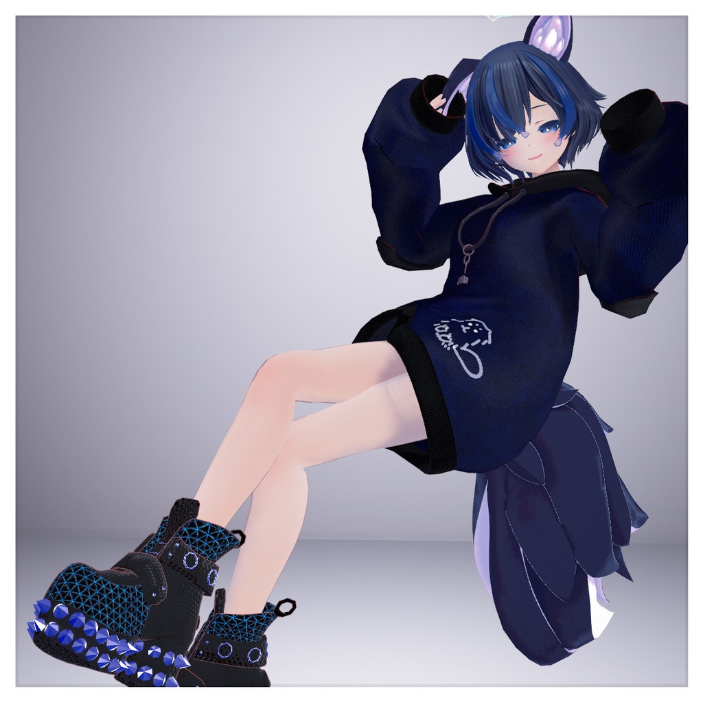 【5アバター対応】けものぱーかー【パーカー.ケモ耳.しっぽ.だぼだぼ.VRC】