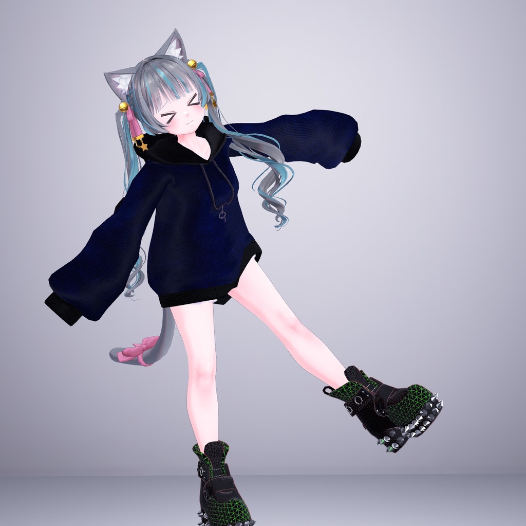 【5アバター対応】けものぱーかー【パーカー.ケモ耳.しっぽ.だぼだぼ.VRC】