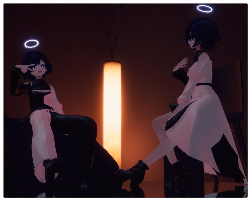 【ダブル】Asymmetry_Set【ドレスワンピース.マフラー.ジャージ..アシンメトリー】