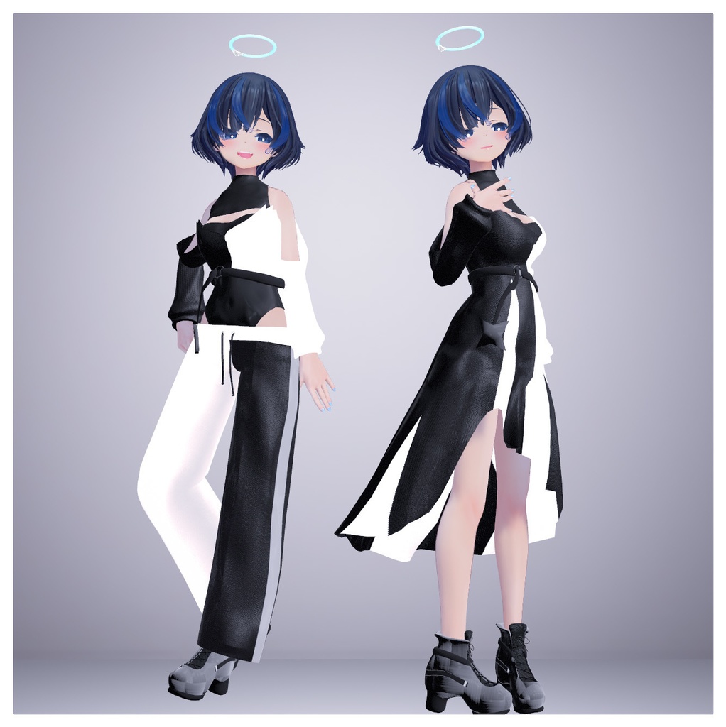 【ダブル】Asymmetry_Set【ドレスワンピース.マフラー.ジャージ..アシンメトリー】