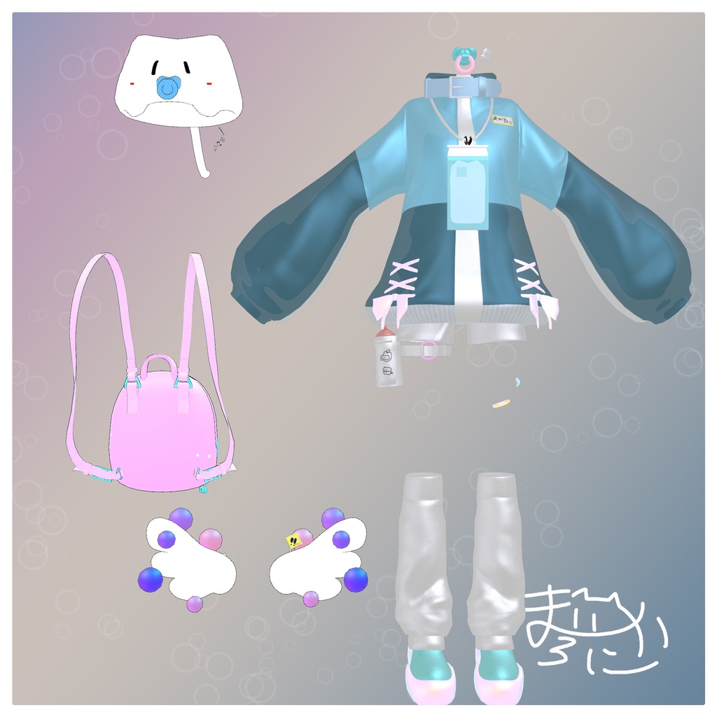 【ゆめかわ】だぼじゃーじ【VRC.びしょぬれのしずくさん.衣装.ゆめかわ】