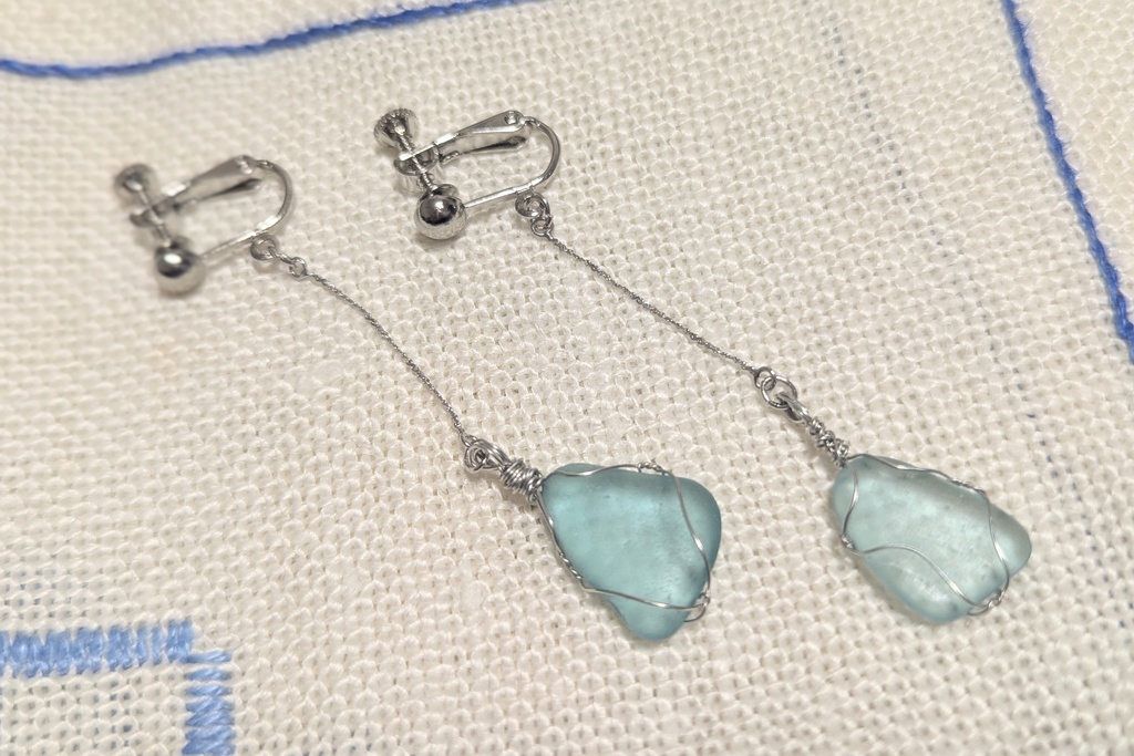 魔石のイヤリング ー白波ー