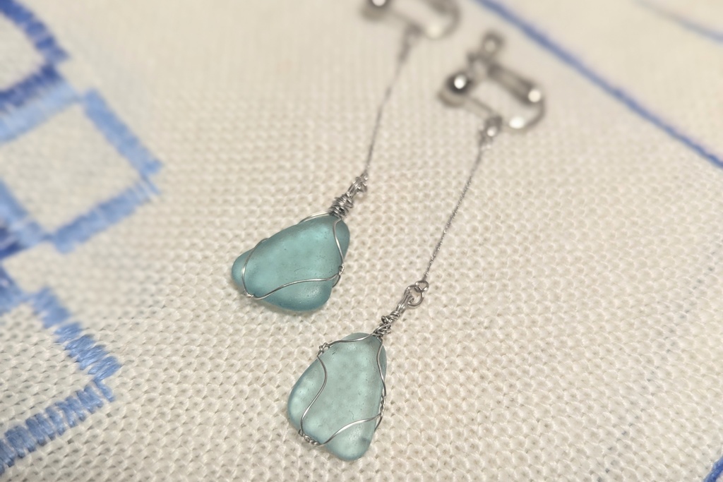 魔石のイヤリング ー白波ー