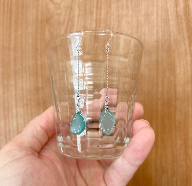 魔石のピアス ー蒼海ー