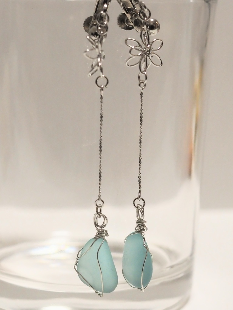 魔石のイヤリング ー波ノ花ー