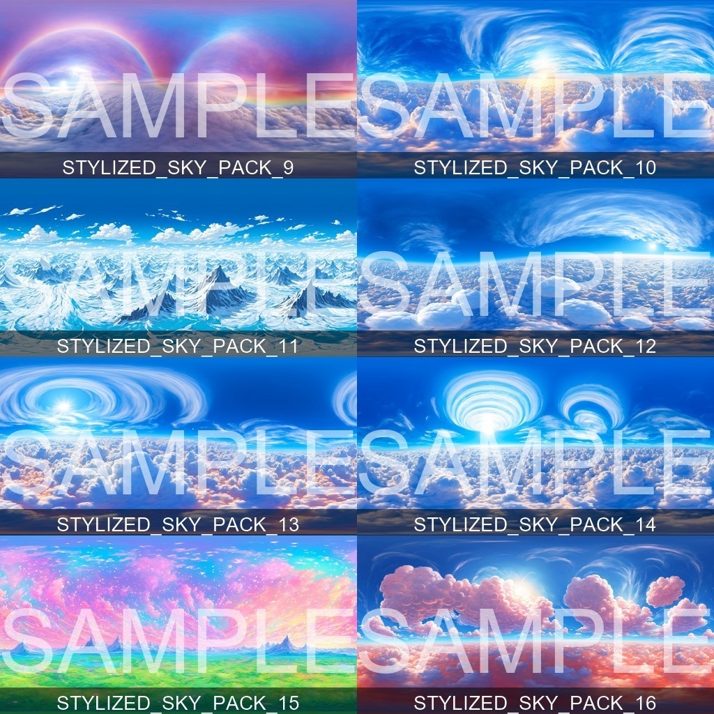 50%OFF!【Skybox】 Stylized Sky Pack 1|スタイリッシュスカイパック1(50種入り)