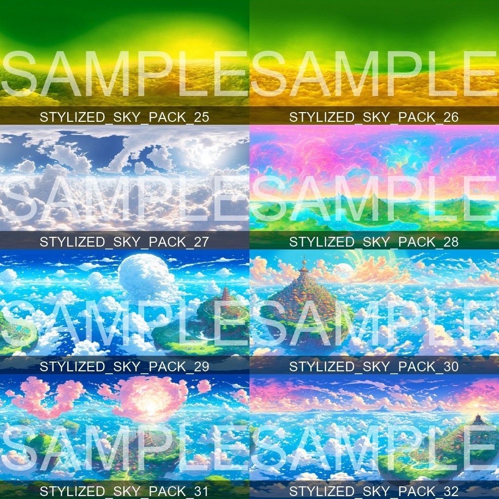 50%OFF!【Skybox】 Stylized Sky Pack 1|スタイリッシュスカイパック1(50種入り)