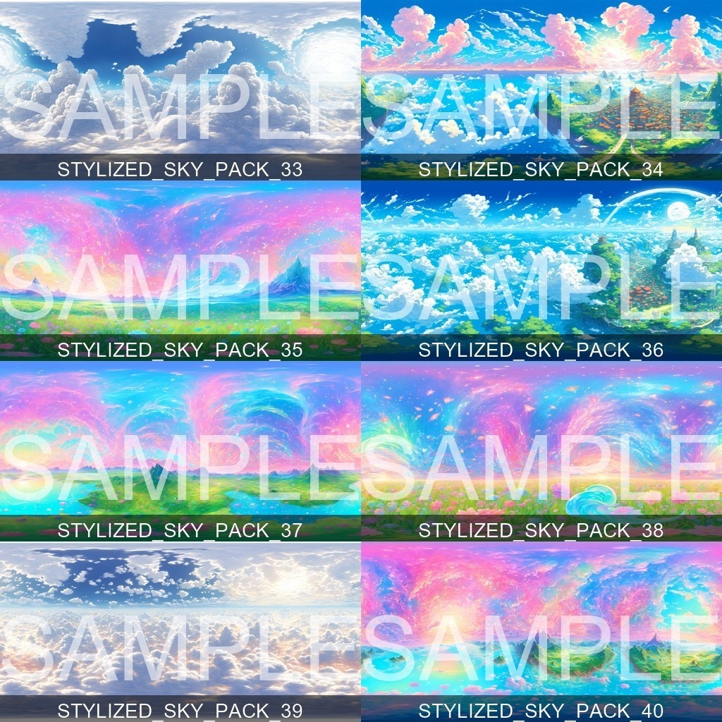 50%OFF!【Skybox】 Stylized Sky Pack 1|スタイリッシュスカイパック1(50種入り)