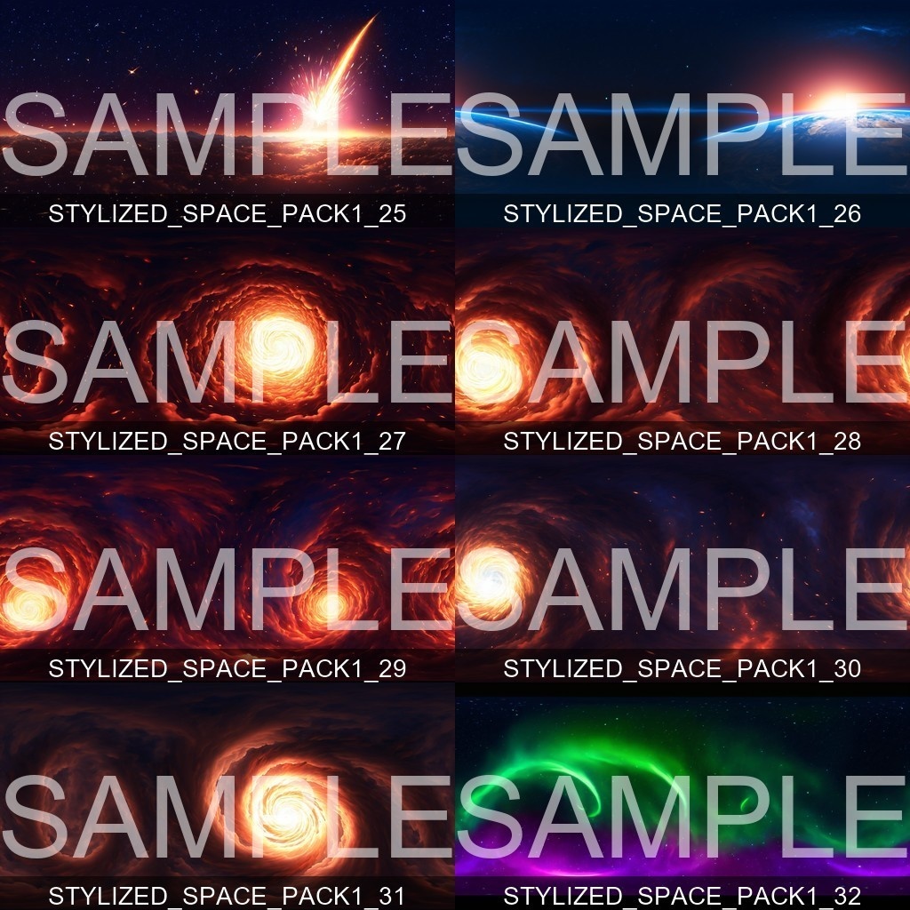 【Skybox】 Stylized Space Pack|スタイライズドスペースパック(78種入り)