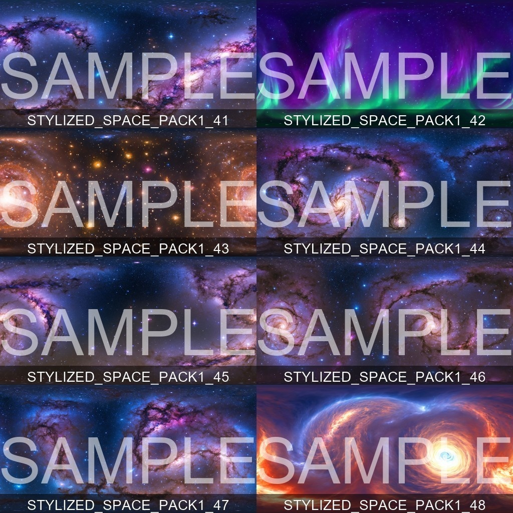 【Skybox】 Stylized Space Pack|スタイライズドスペースパック(78種入り)