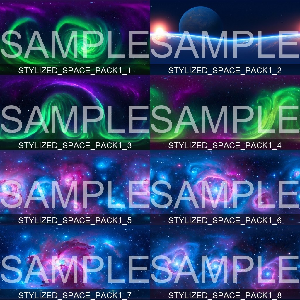 【Skybox】 Stylized Space Pack|スタイライズドスペースパック(78種入り)