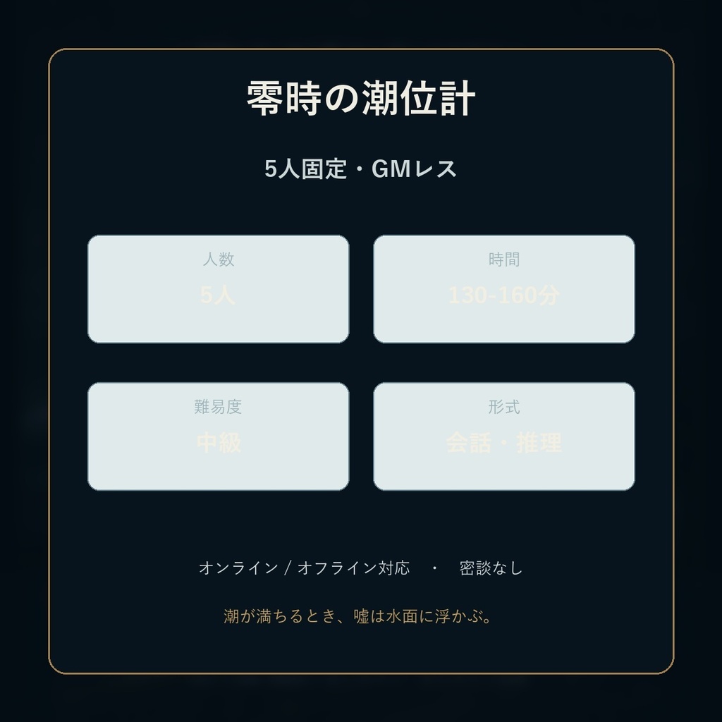 零時の潮位計【5人用・GMレス マーダーミステリー】