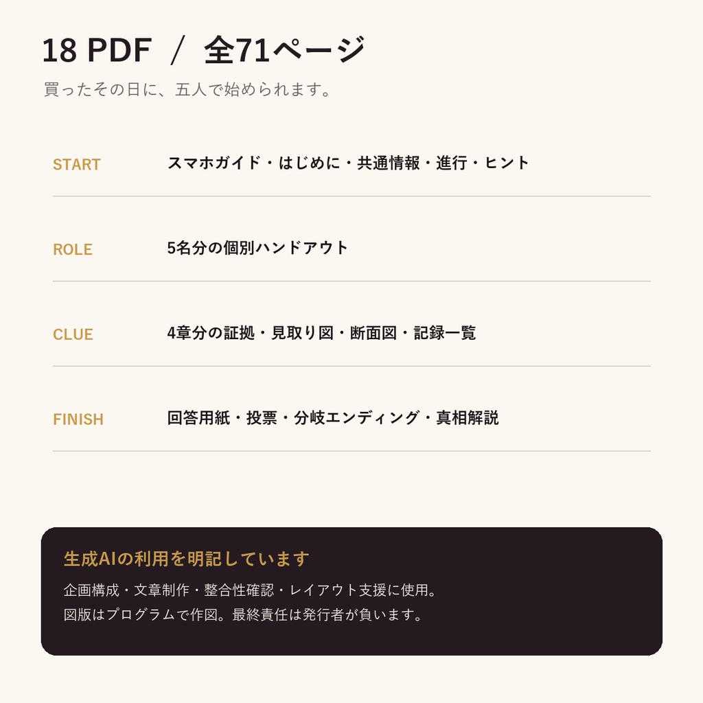 三分十六秒の暗転【5人用・GMレス マーダーミステリー】