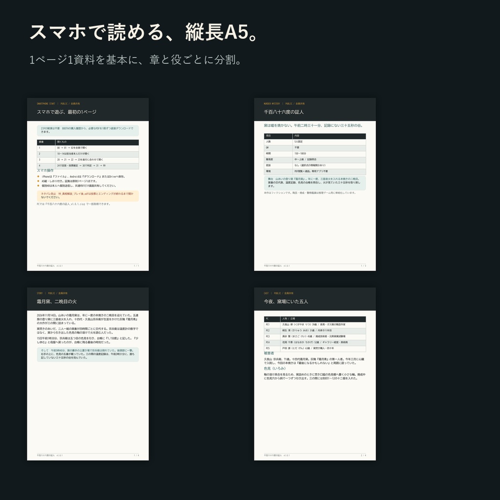 千百八十六度の証人【5人用・GMレス 本格マーダーミステリー】