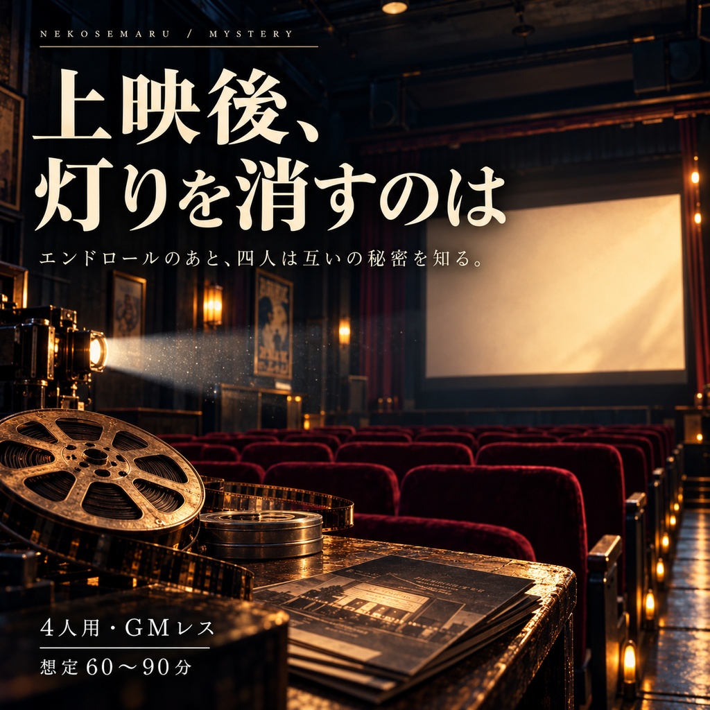 上映後、灯りを消すのは【4人用・GMレス マーダーミステリー】