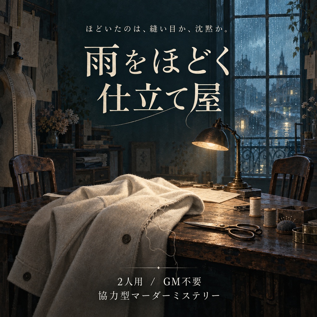 雨をほどく仕立て屋【2人用・GMレス 協力型マーダーミステリー】