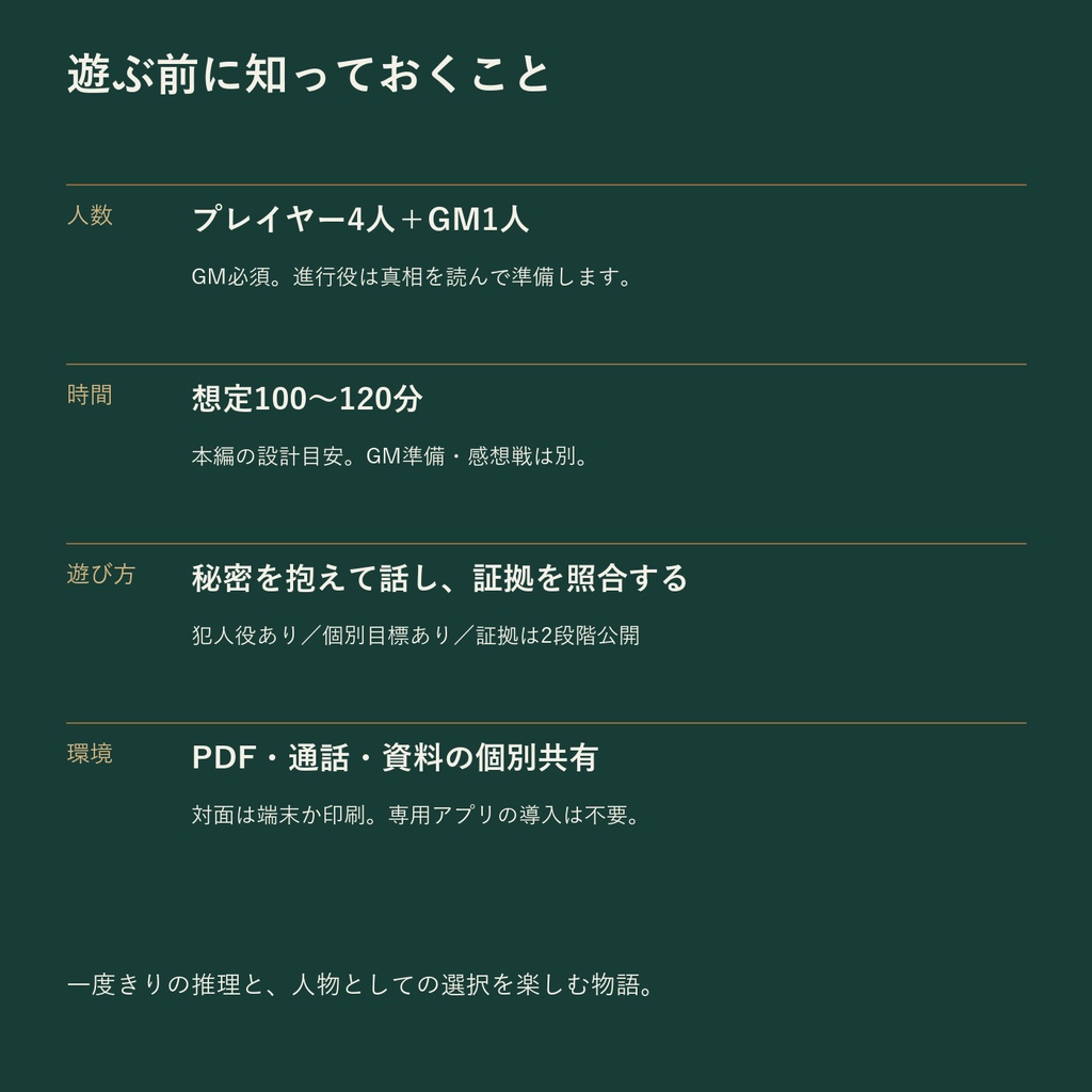 硝子の花は夜に眠る【4人+GM・マーダーミステリー】