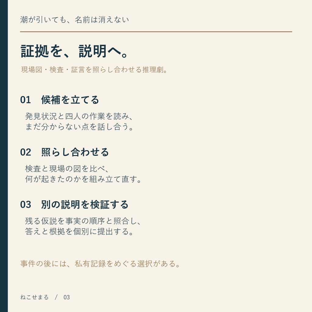 【4人+GM1人】潮が引いても、名前は消えない|マーダーミステリー