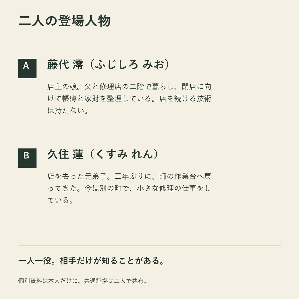 最後の音を、売らないで【2人用・GMレス 協力型マーダーミステリー】