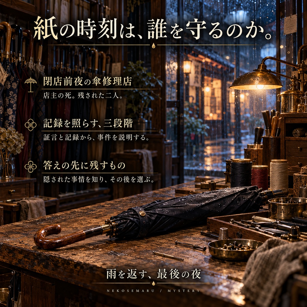 雨を返す、最後の夜|2人用・GMレス 対話型マーダーミステリー
