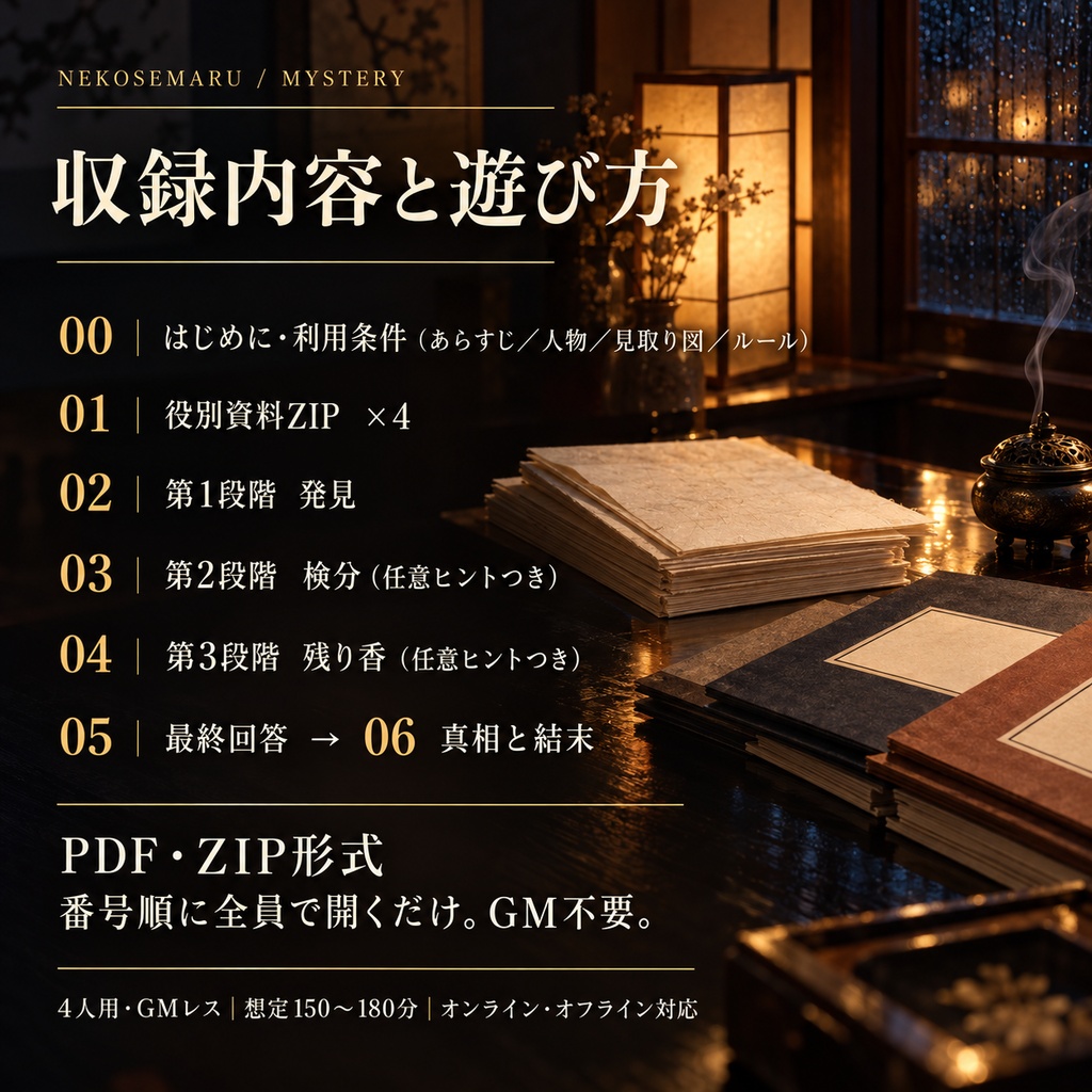 香記に、皆中がふたり【4人用・GMレス 本格推理マーダーミステリー】