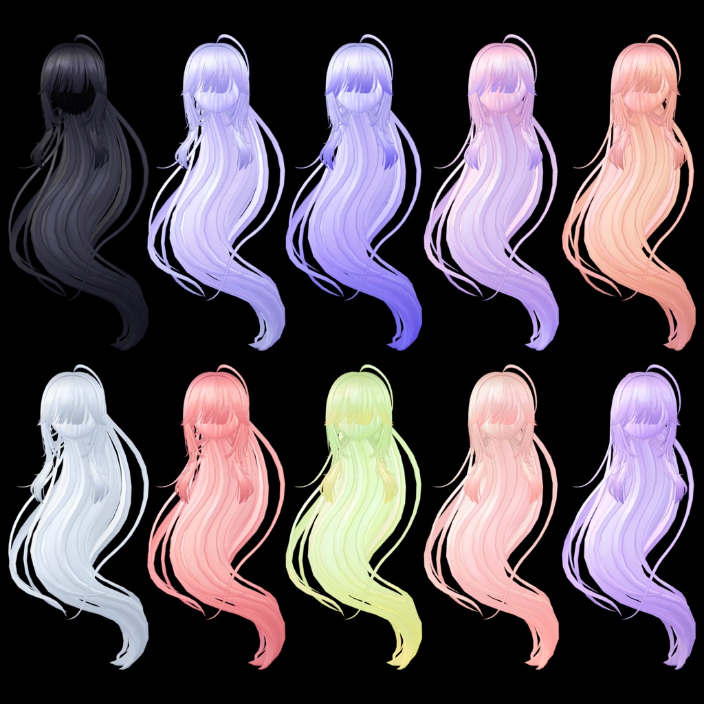 WavyPonyTail ウェーブポニーテール 【VRCHair】