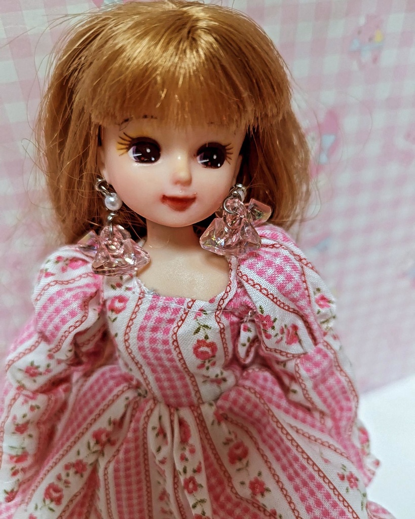 リカちゃんパフスリーブロングワンピース