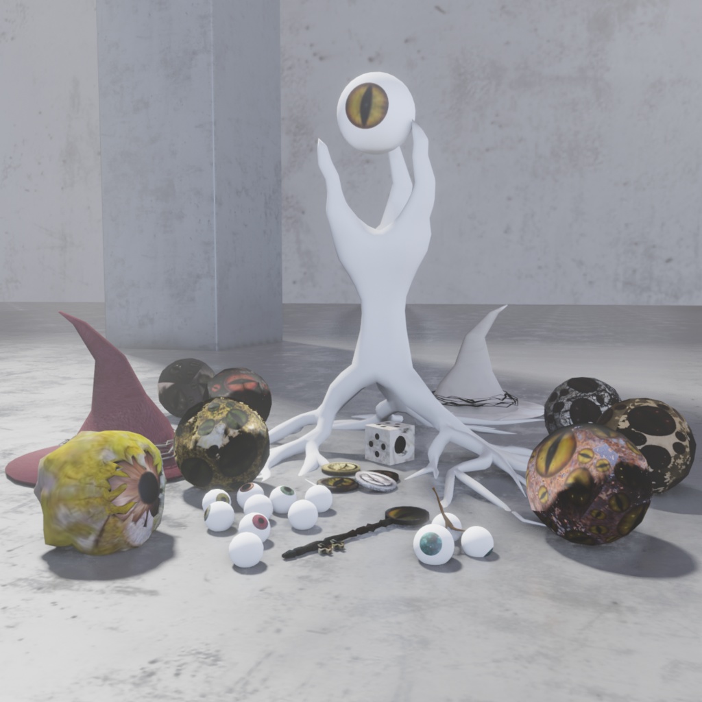 3Dモデル「眼球系アイテム詰め合わせ」