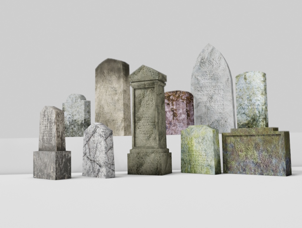 3Dモデル「古びたルーンの石碑」