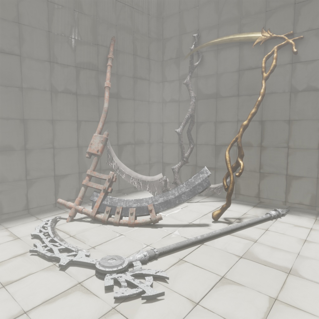 3Dモデル「廃れた世界の大鎌セット1」