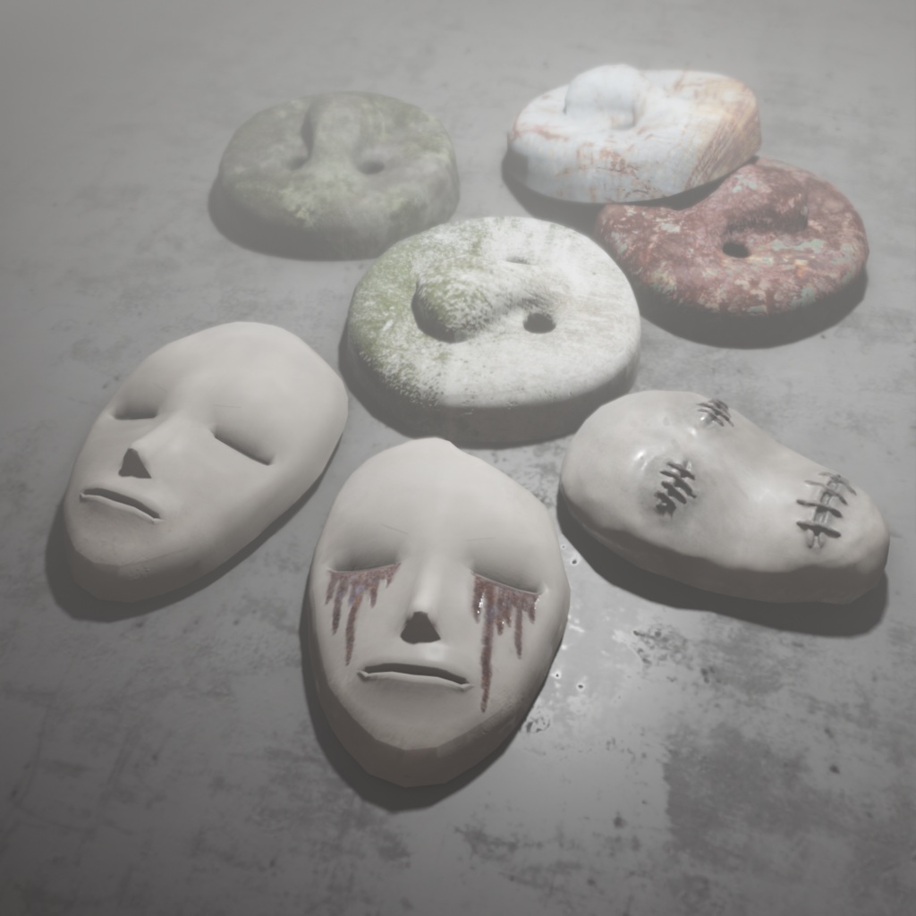 3Dモデル「奇妙な仮面の詰め合わせ0」