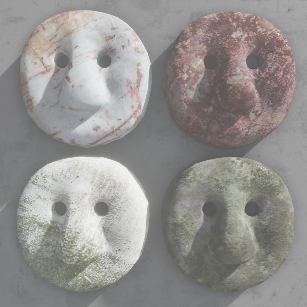 3Dモデル「奇妙な仮面の詰め合わせ0」