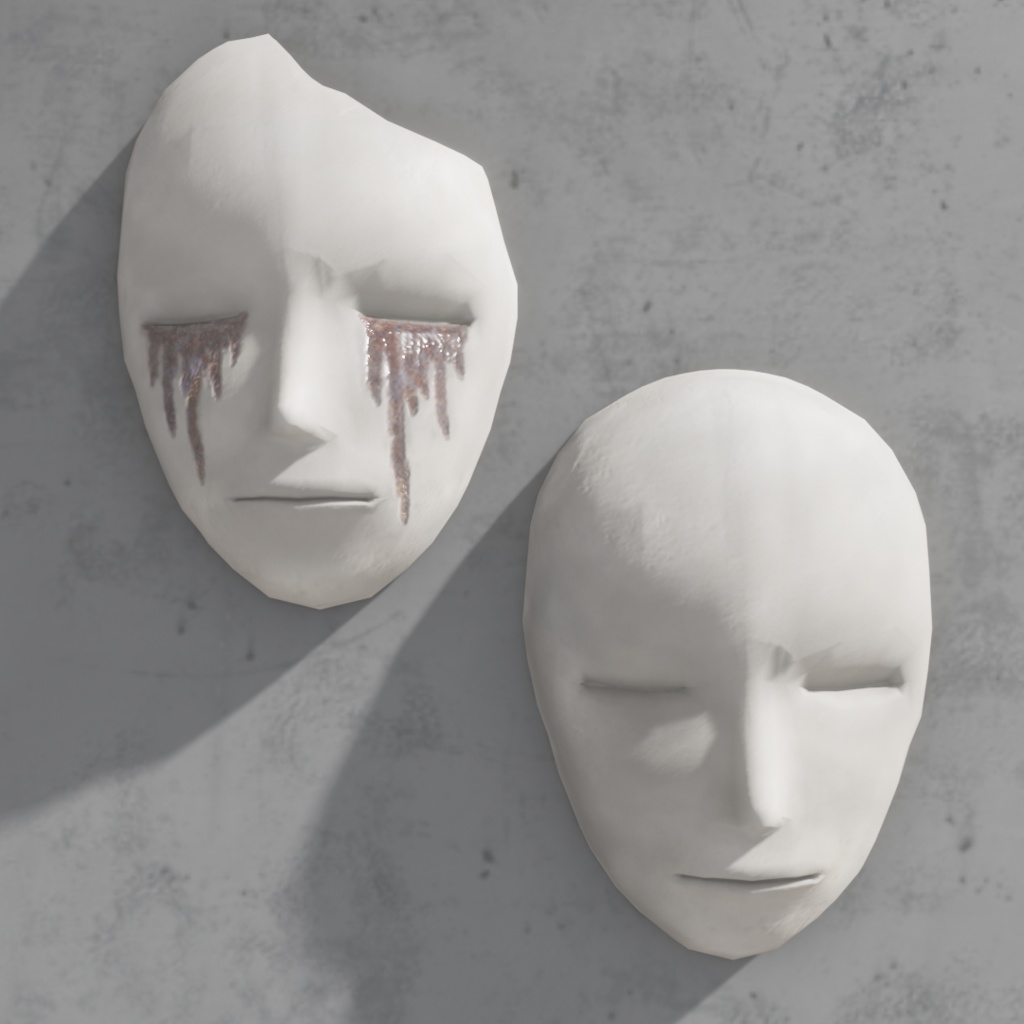 3Dモデル「奇妙な仮面の詰め合わせ0」