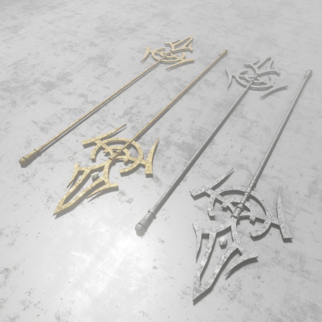 3Dモデル「廃れた世界の杖セット1」