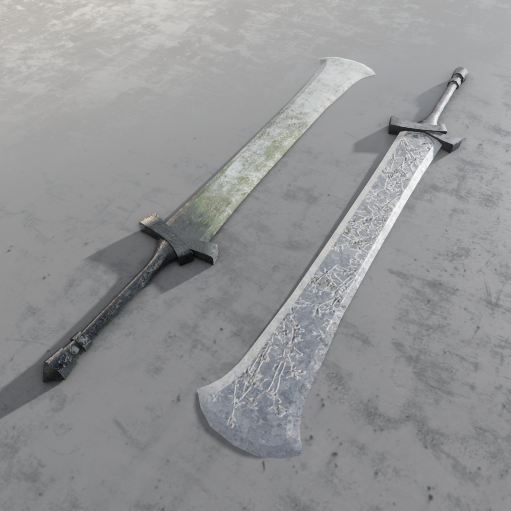 3Dモデル「廃れた世界の刀剣セット1」