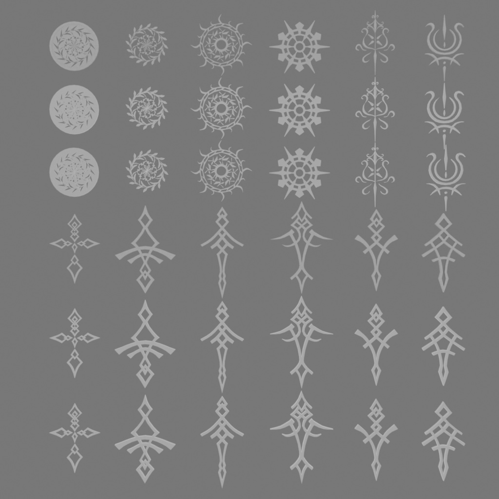 3Dモデル「奇妙な紋章セット1」