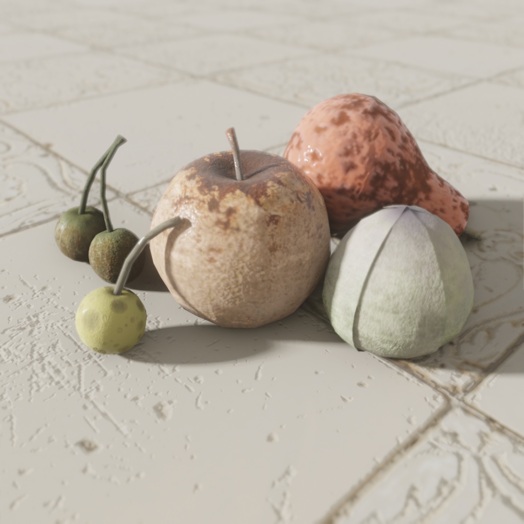 3Dモデル「廃れた世界の果実セット1」