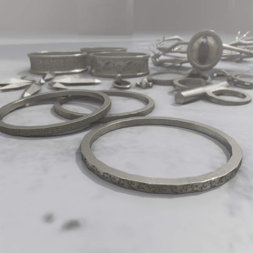 3Dモデル「古びた装飾品セット2」