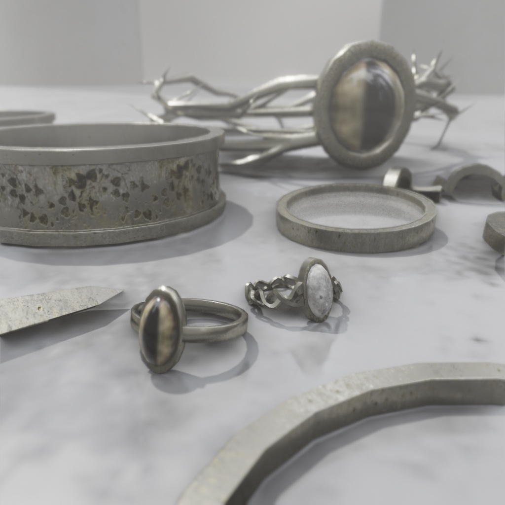 3Dモデル「古びた装飾品セット2」