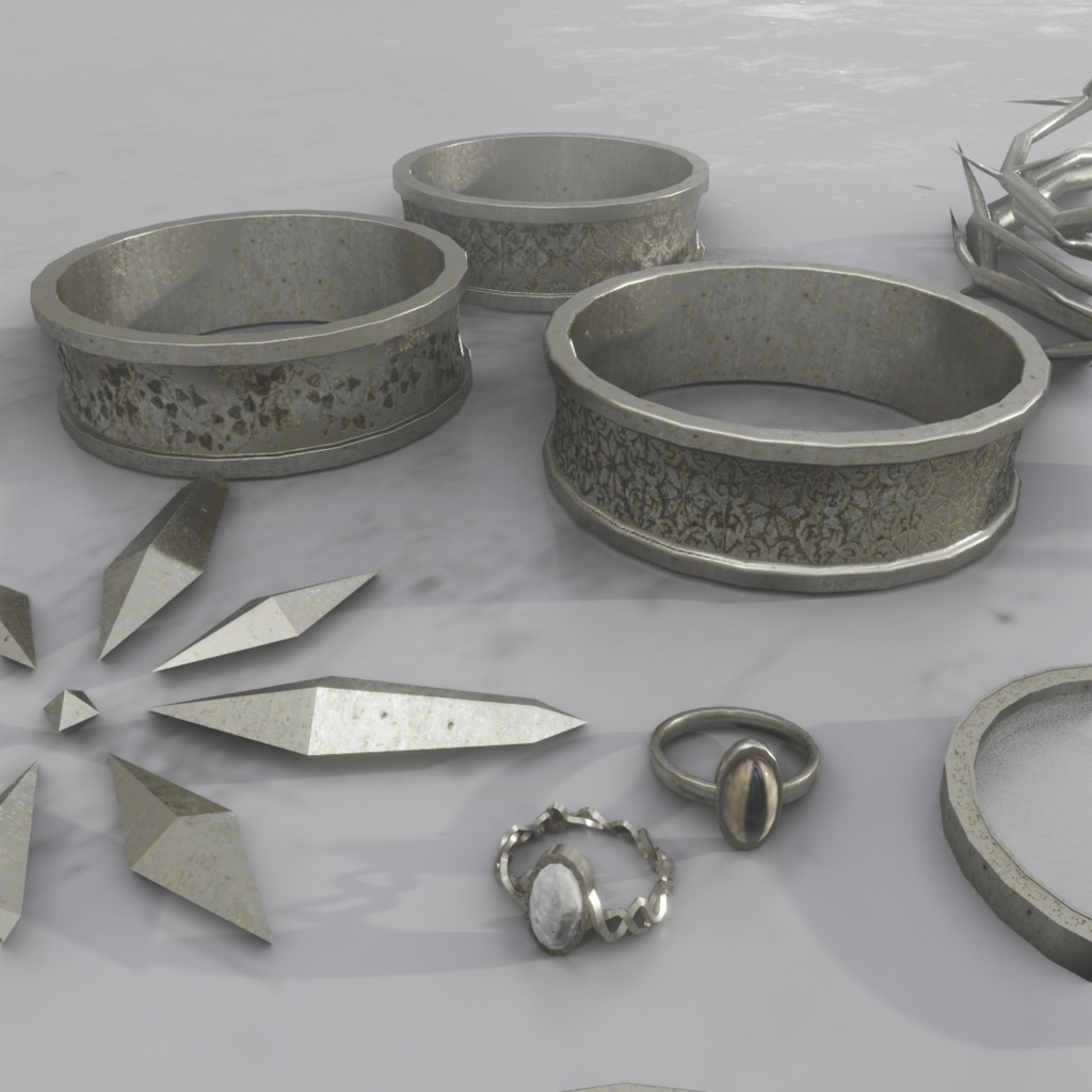 3Dモデル「古びた装飾品セット2」