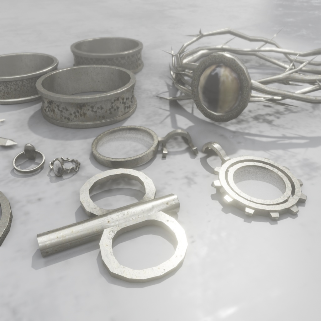 3Dモデル「古びた装飾品セット2」