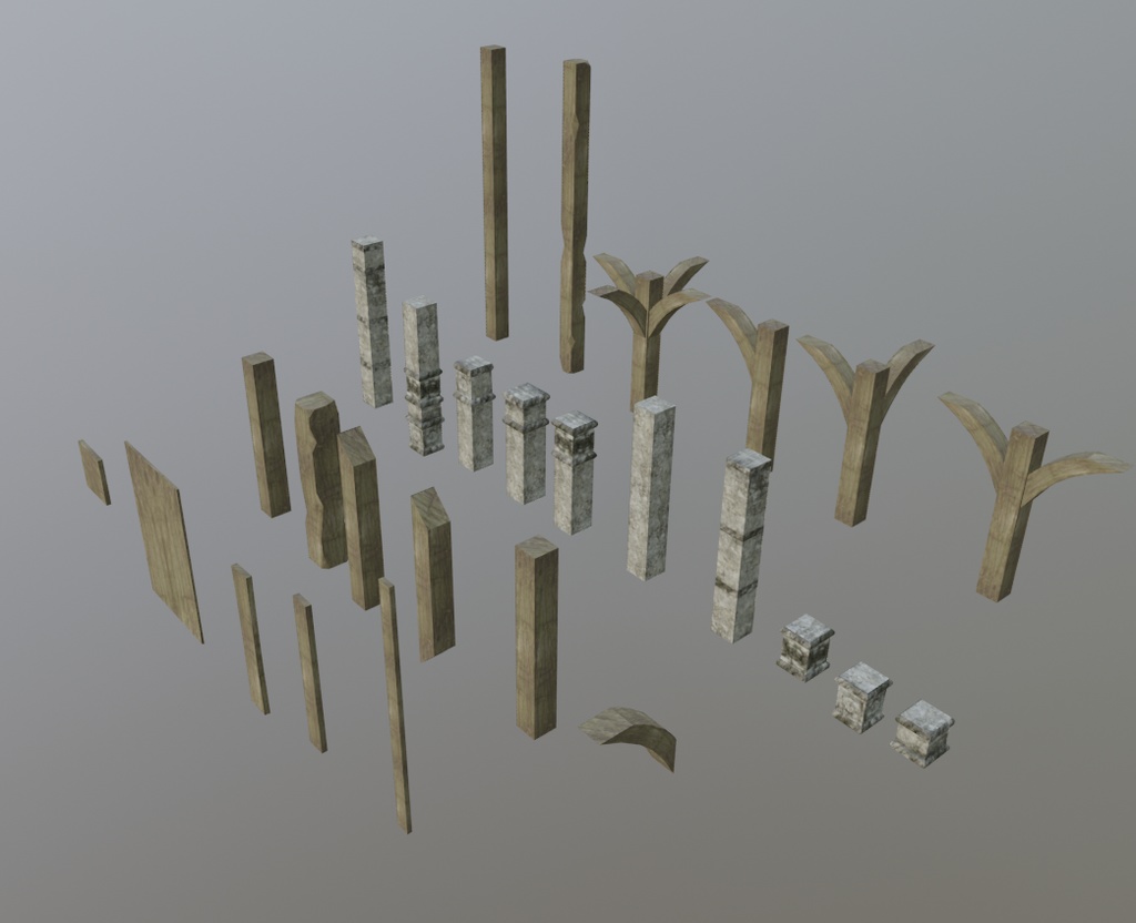 3Dモデル「廃れた世界の資材セット4」