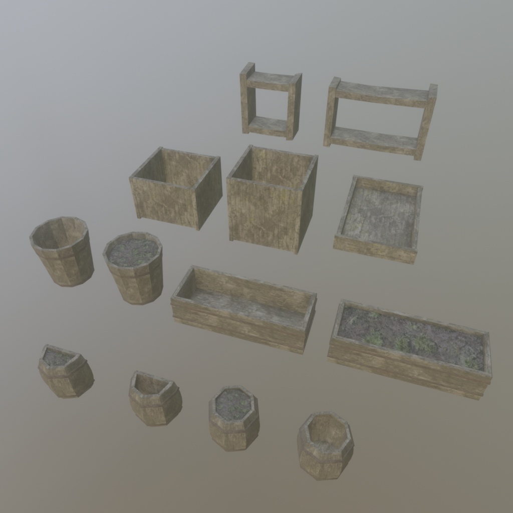 3Dモデル「廃れた世界の家具セット1」