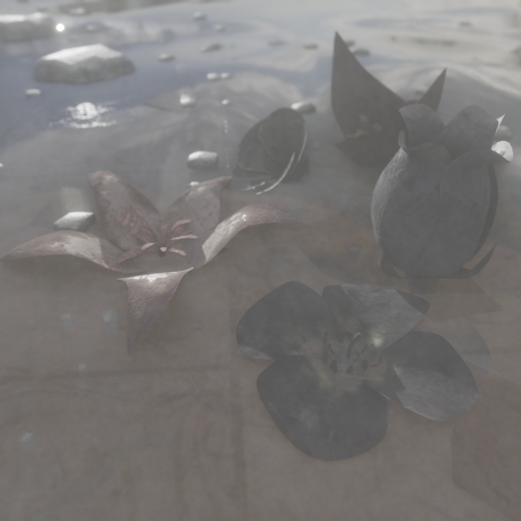 3Dモデル「廃れた世界の花飾りセット2」