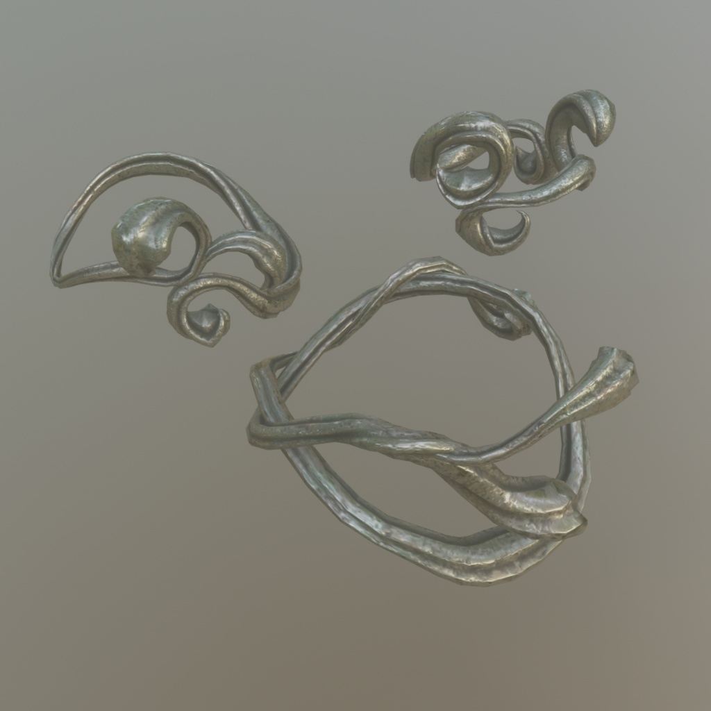 3Dモデル「古びた装飾品セット4」