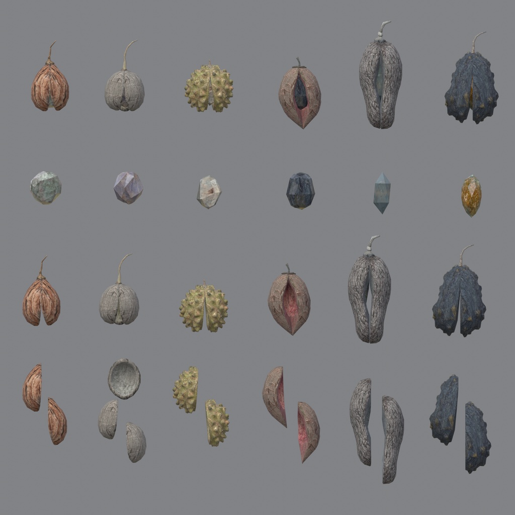 3Dモデル「廃れた世界の果実セット2」