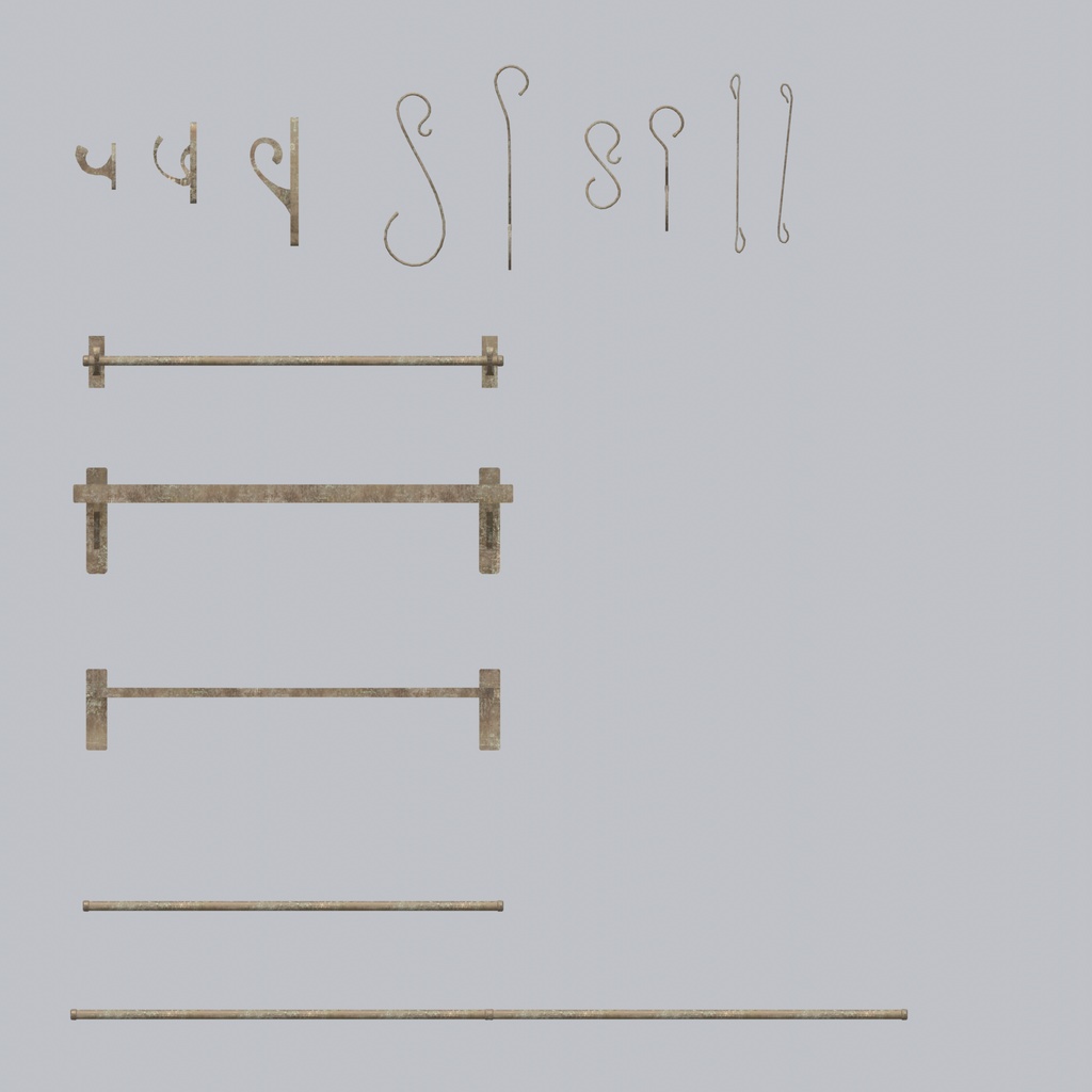 3Dモデル「薄汚れた鉢植えセット0」